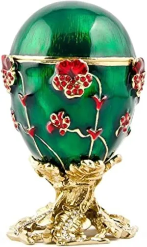 BestPysanky 1899 Pansy Royal Imperial Easter Egg 2.5 Inches