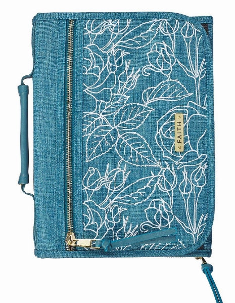 Bible Cover Faith Teal Tri-fold Organiser Large