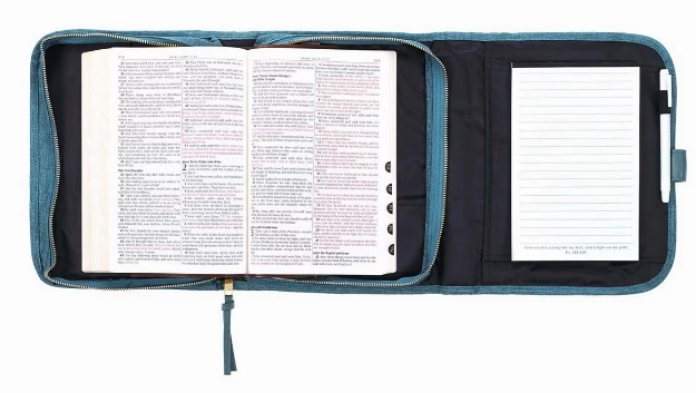 Bible Cover Faith Teal Tri-fold Organiser Large