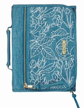 Bible Cover Faith Teal Tri-fold Organiser Large