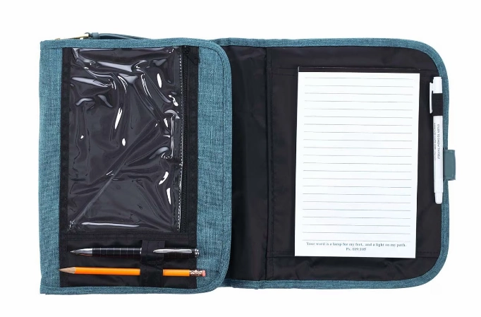 Bible Cover Faith Teal Tri-fold Organiser Large
