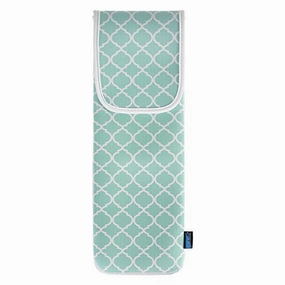 Bluecell Aqua Blue Quatrefoil Water-resistant Neoprene Curling Iron Holder Flat Iron Curling Wand Travel Cover Case Bag Pouch 15 x 5 Inches