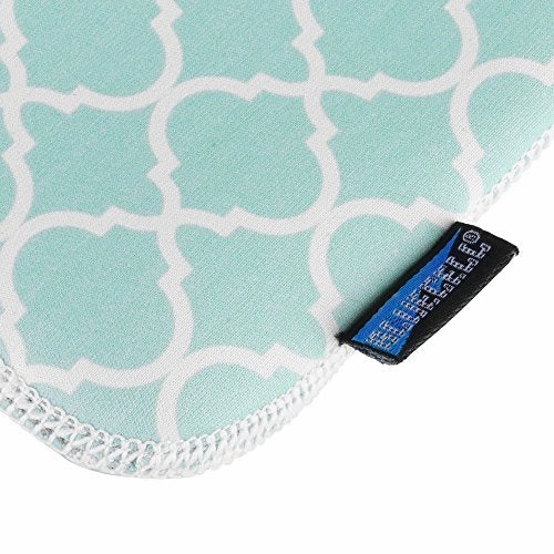 Bluecell Aqua Blue Quatrefoil Water-resistant Neoprene Curling Iron Holder Flat Iron Curling Wand Travel Cover Case Bag Pouch 15 x 5 Inches