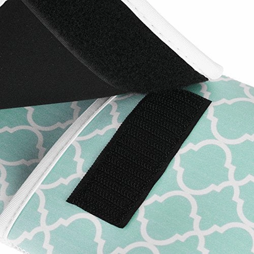 Bluecell Aqua Blue Quatrefoil Water-resistant Neoprene Curling Iron Holder Flat Iron Curling Wand Travel Cover Case Bag Pouch 15 x 5 Inches
