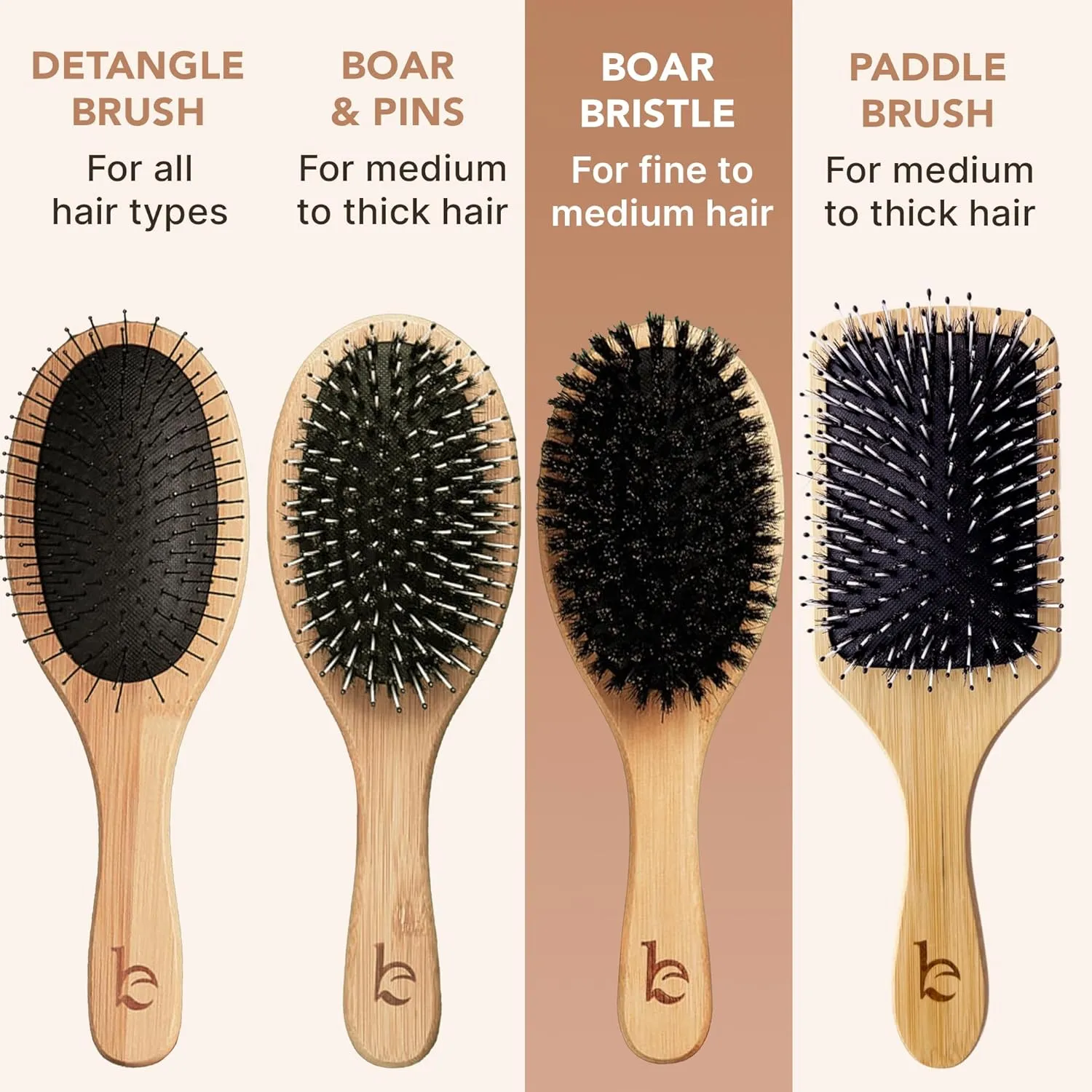 Boar Bristle Hair Brush for Women and Men, Natural 100% Soft Boars Hairbrush for Fine and Thin Hair