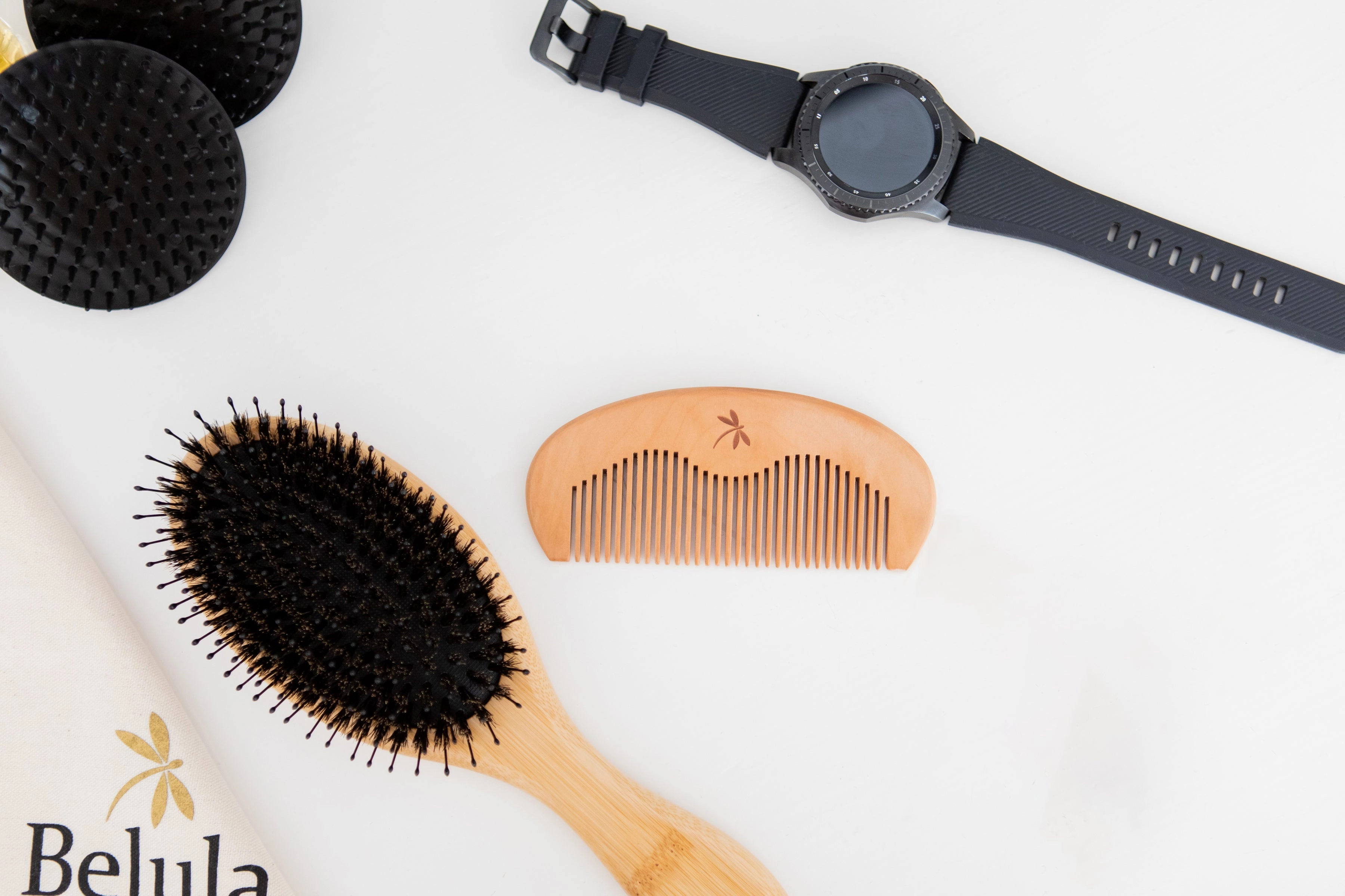 Boar Bristle Styling Men's Hairbrush with Nylon Pins