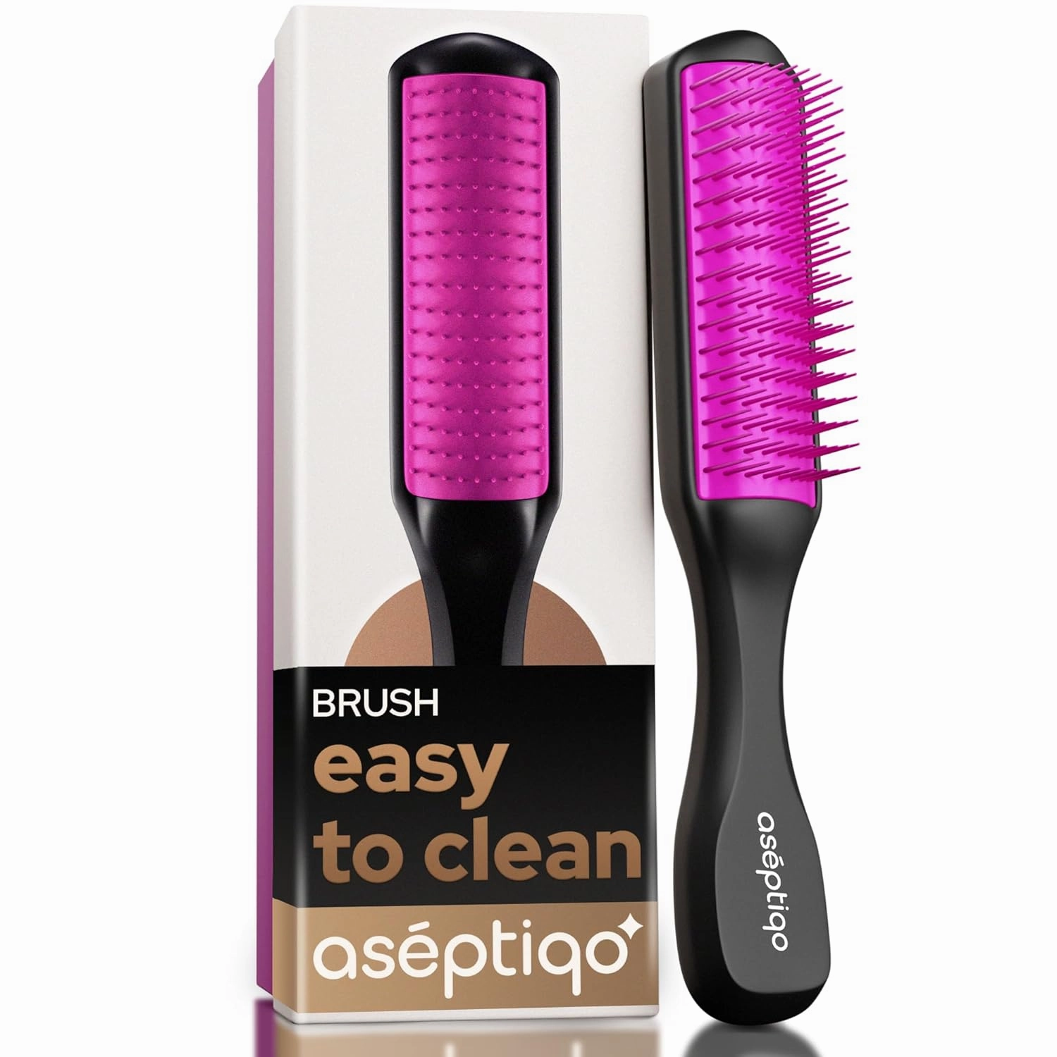 Brush - Premium Detangling Hair Brush, Compact & Easy to Clean Multi Purpose HairBrush for Women, Men, Kids - Ideal for Straight to Wavy Hair, Wet or Dry, Heat Resistant Hair Brush