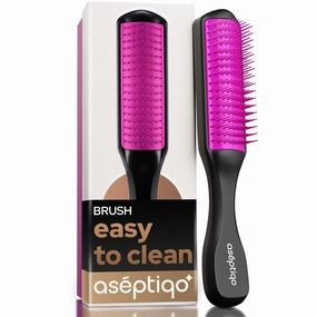 Brush - Premium Detangling Hair Brush, Compact & Easy to Clean Multi Purpose HairBrush for Women, Men, Kids - Ideal for Straight to Wavy Hair, Wet or Dry, Heat Resistant Hair Brush