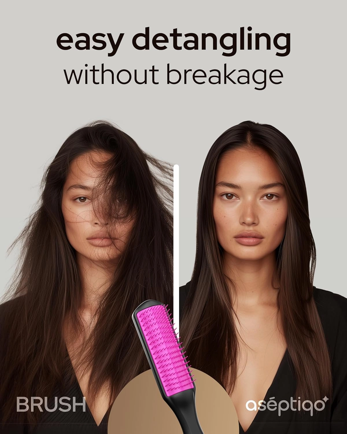 Brush - Premium Detangling Hair Brush, Compact & Easy to Clean Multi Purpose HairBrush for Women, Men, Kids - Ideal for Straight to Wavy Hair, Wet or Dry, Heat Resistant Hair Brush