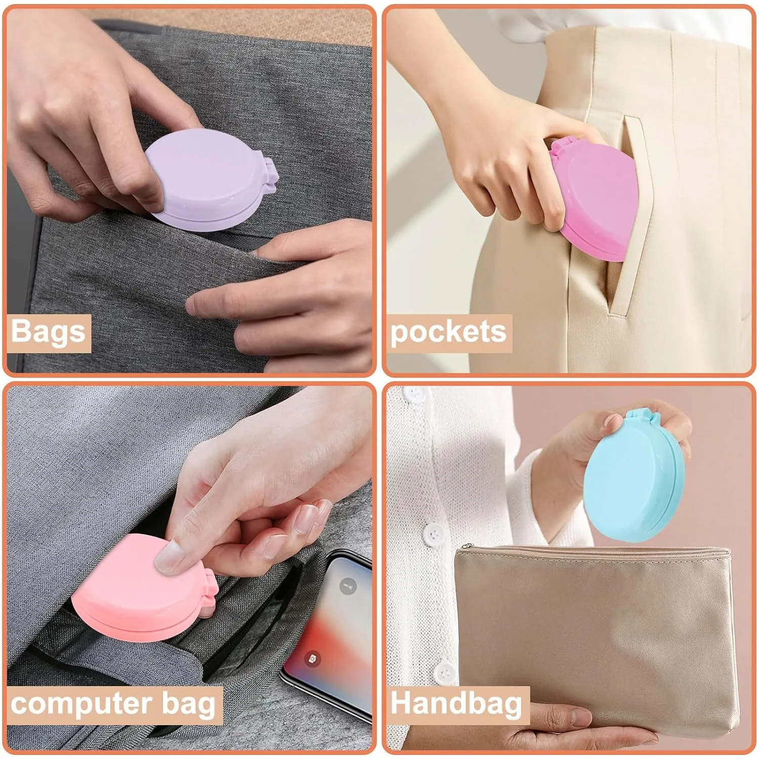 Bulk Mirror Hair Brushes, 4 Colors Diy Mini Round Folding Pocket Hair Brush Portable,Travel Hairbrush Wet And Dry Hair For Women Girls Kids Hair Brush (Count 48)