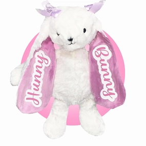 Bunny Stuffed Animal - Personalized Bunny Rabbit - Stuffed Bunny - Easter Bunny Stuffed Animal - Add Your Own Message - Easter Bunny Toys for Kids - Personalized Bunny Rabbit - Easter Stuffed Animal
