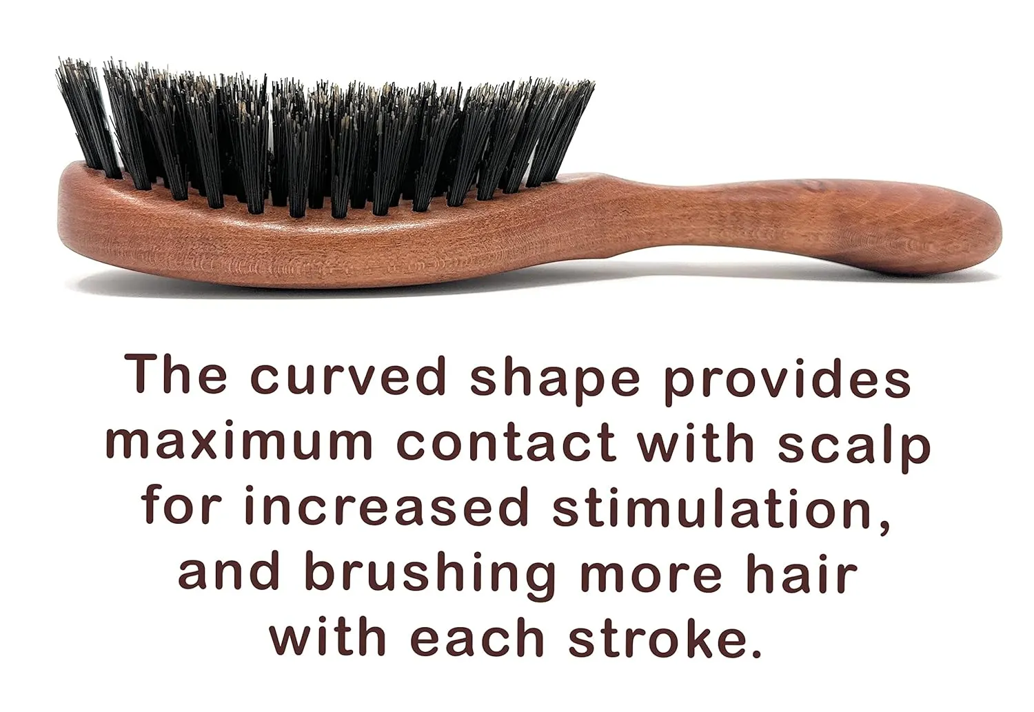 Calcutta Max – 100% Pure Calcutta Extra Stiff Wild Boar Bristle Hair Brush – Best Natural Hair Brush – Thick Hairbrush for Styling & Smoothing – Dark Maple Wood Handle – Made in Europe