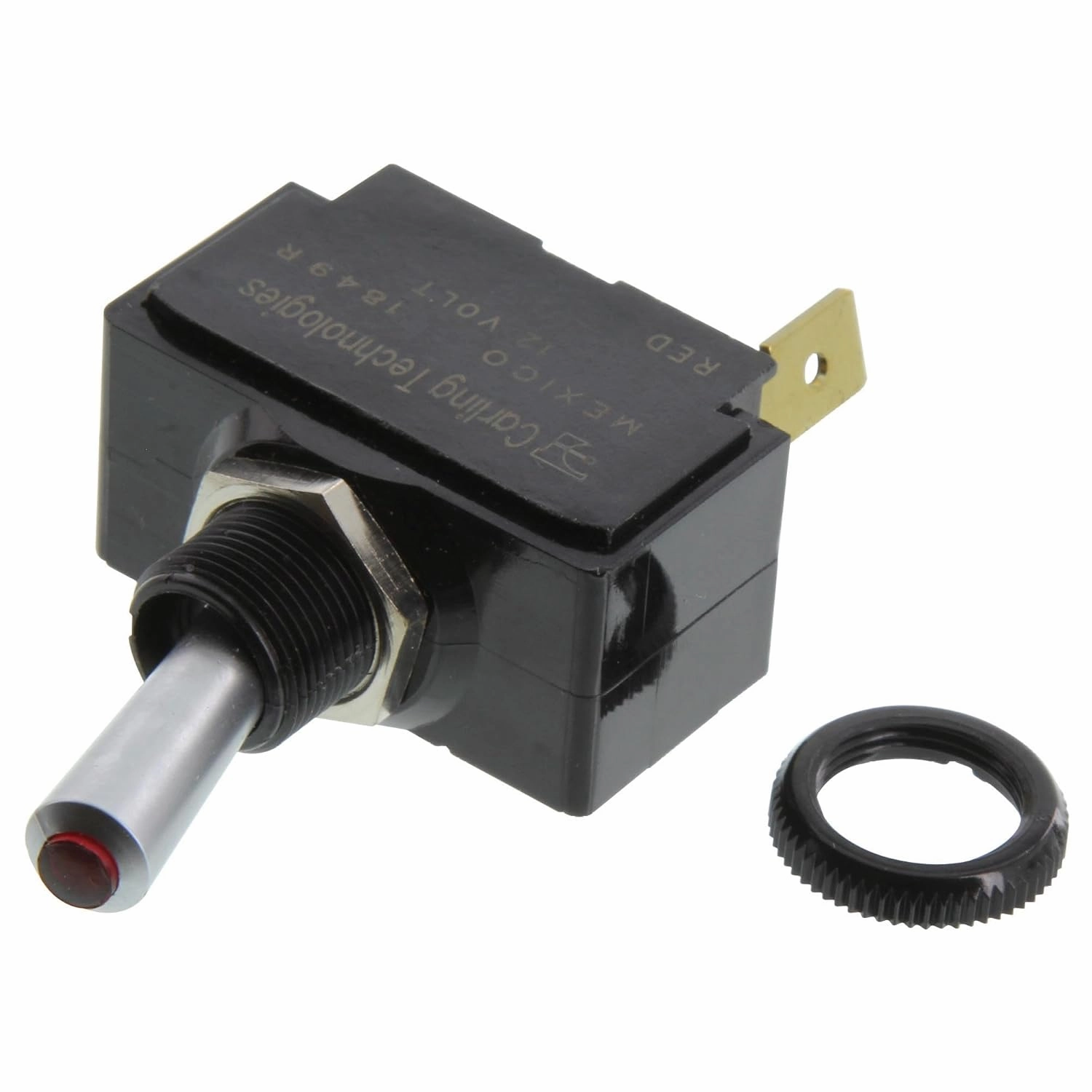 Carling Technologies LT-1511-610-012, Genuine OEM 12 Volt Toggle Rocker Boat Switch, Marine Grade Waterproof, SPST, Lighted Red On-Off, 12V, 15A 125VAC