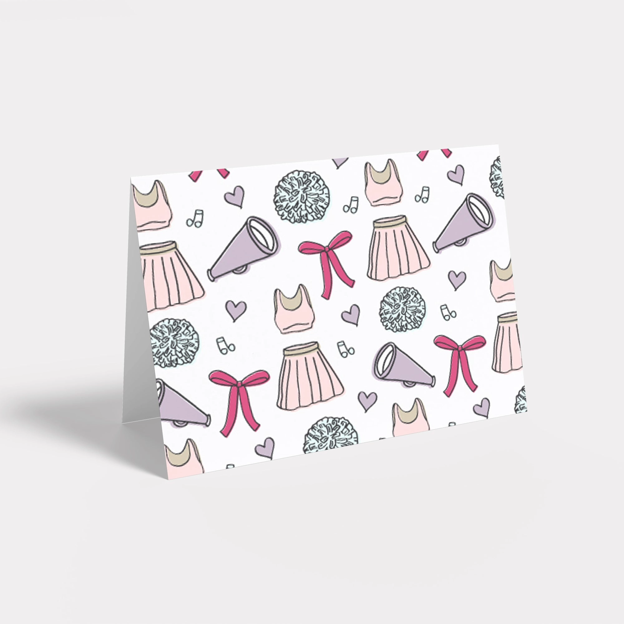 Cheerleading Personalized Stationery - Flat or Folded with Envelopes