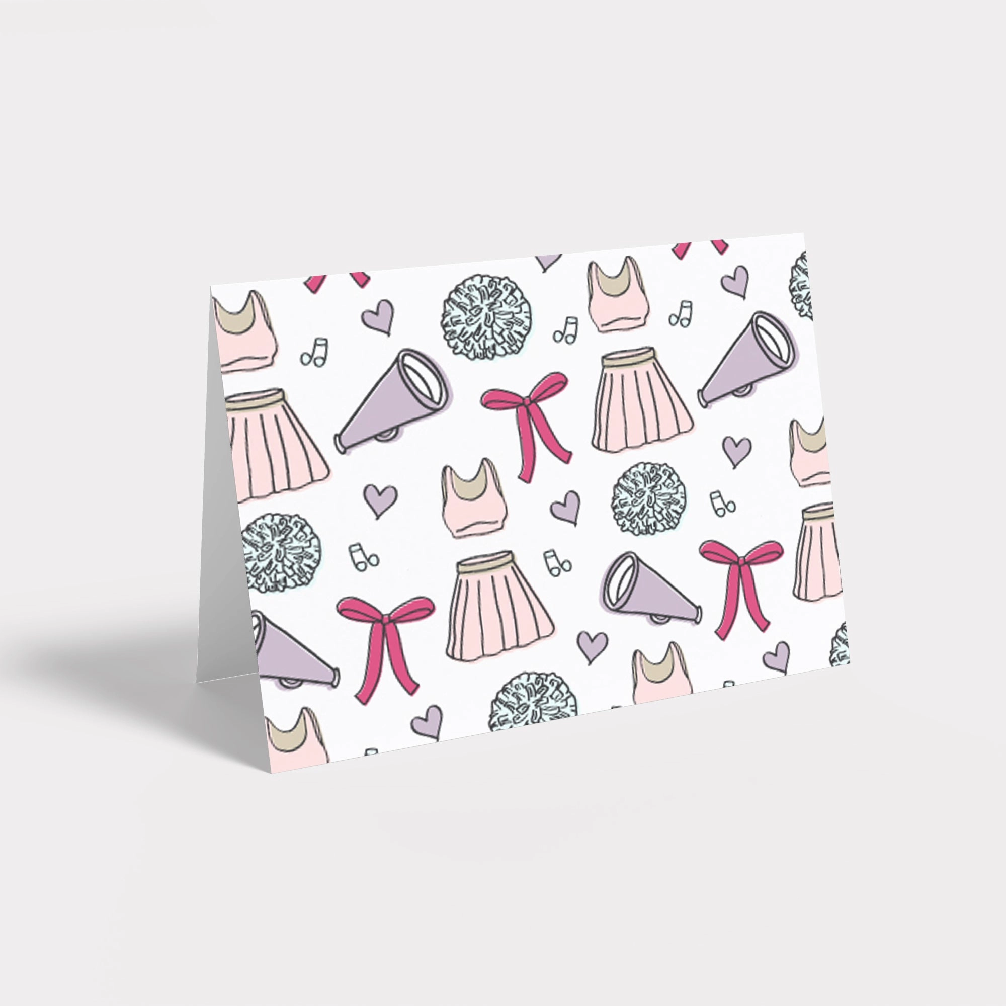 Cheerleading Personalized Stationery - Flat or Folded with Envelopes