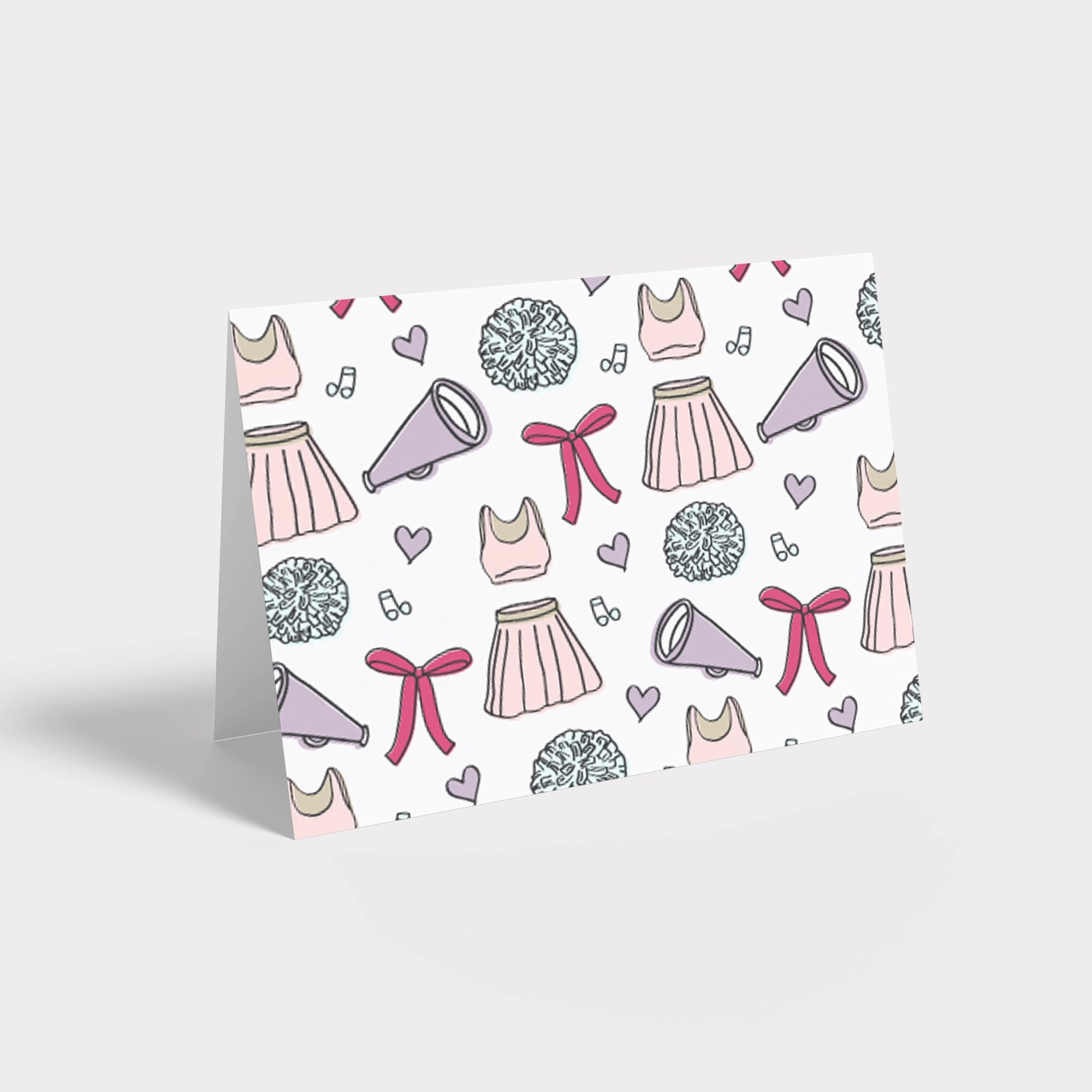 Cheerleading Personalized Stationery - Flat or Folded with Envelopes