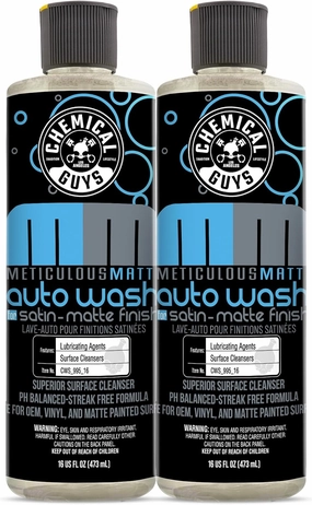 Chemical Guys CWS 995 1602 Meticulous Matte Car Wash Soap (for Foam Cannons, Foam Guns or Bucket Washes) Safe for Satin & Matte Finish Paint, 16 fl oz (2 Pack), Fruity Bubble Gum Scent
