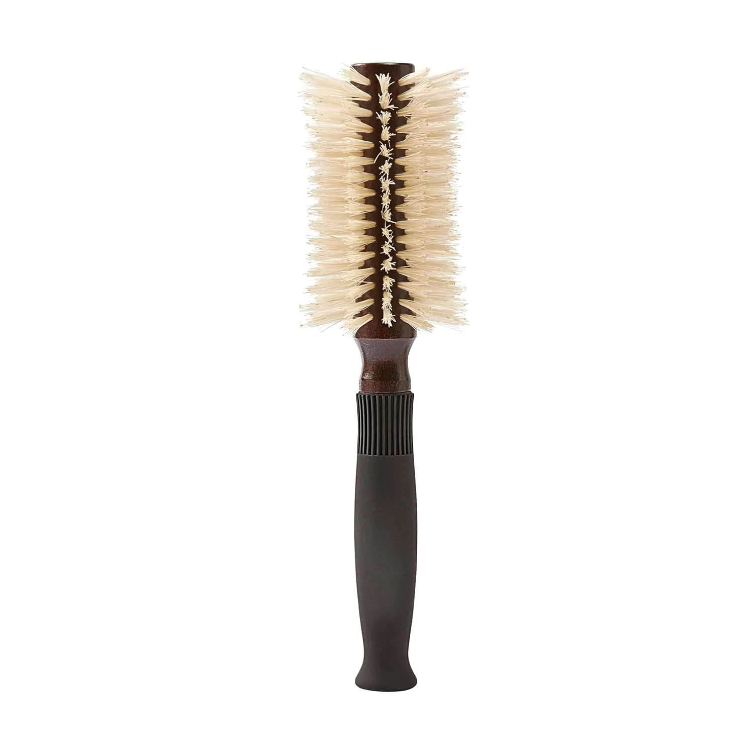 Christophe Robin Pre-Curved Blowdry Hairbrush - 100% Natural Boar-bristle Round Rrush - All Hair Types - 12 Rows