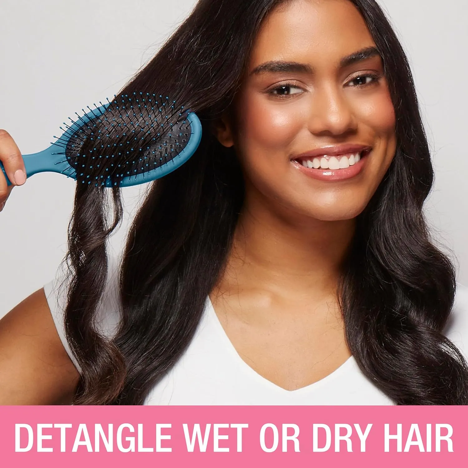 Conair Detangling hairbrush 3PK - wet or dry hair - ideal for curly or straight styles - detangler hair brush - hairbrushes for women - Beige, Navy, Coral