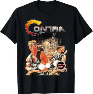 Contra Box Art Retro Arcade Gamer Classic 80s Battle Scene T-Shirt