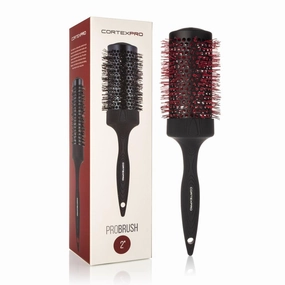 Cortex Pro Round Boar Bristle Brush, Round Thermal Hairbrush for Drying All Hair Types, Fine, Curling Iron, Nylon Bristles that Change Color with Heat 2"