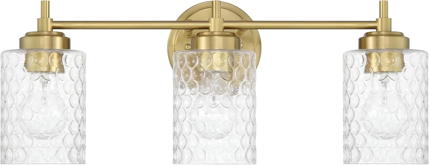 Craftmade 60503-SB Claire Vanity, (3) E26 Sockets, Satin Brass (Bulbs NOT Included)