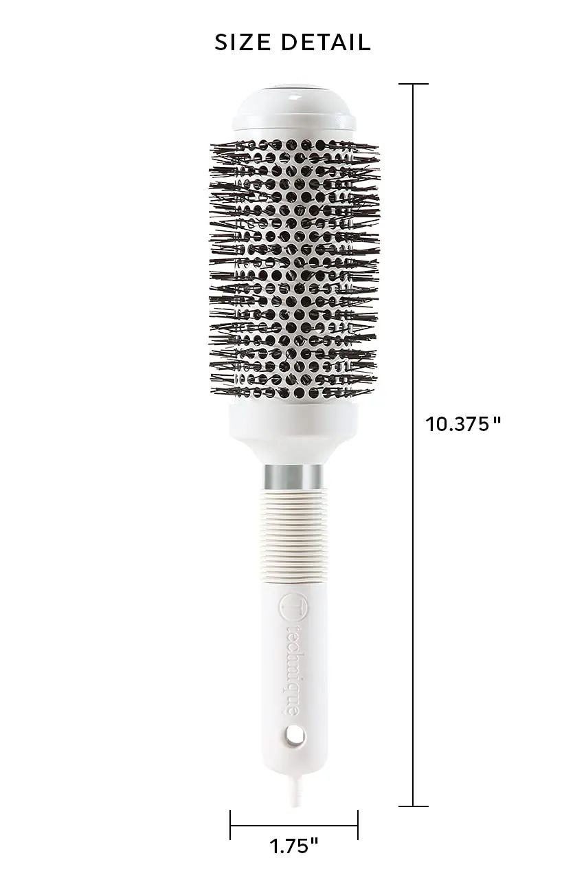 Cricket Technique Silk 1.75” Seamless Barrel Thermal Brush - Ceramic Tourmaline Ionic Bristles, Anti-Static, Heat-Resistant, Soft Touch Handle with Sectioning Pick, for Blow Drying, Curling & Styling