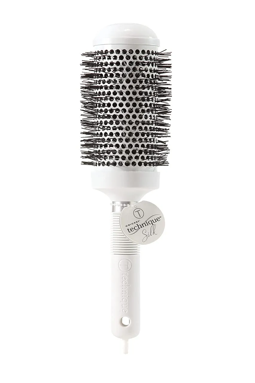 Cricket Technique Silk 2” Seamless Barrel Thermal Brush - Ceramic Tourmaline Ionic Bristles, Anti-Static, Heat-Resistant, Soft Touch Handle with Sectioning Pick, for Blow Drying, Curling & Styling