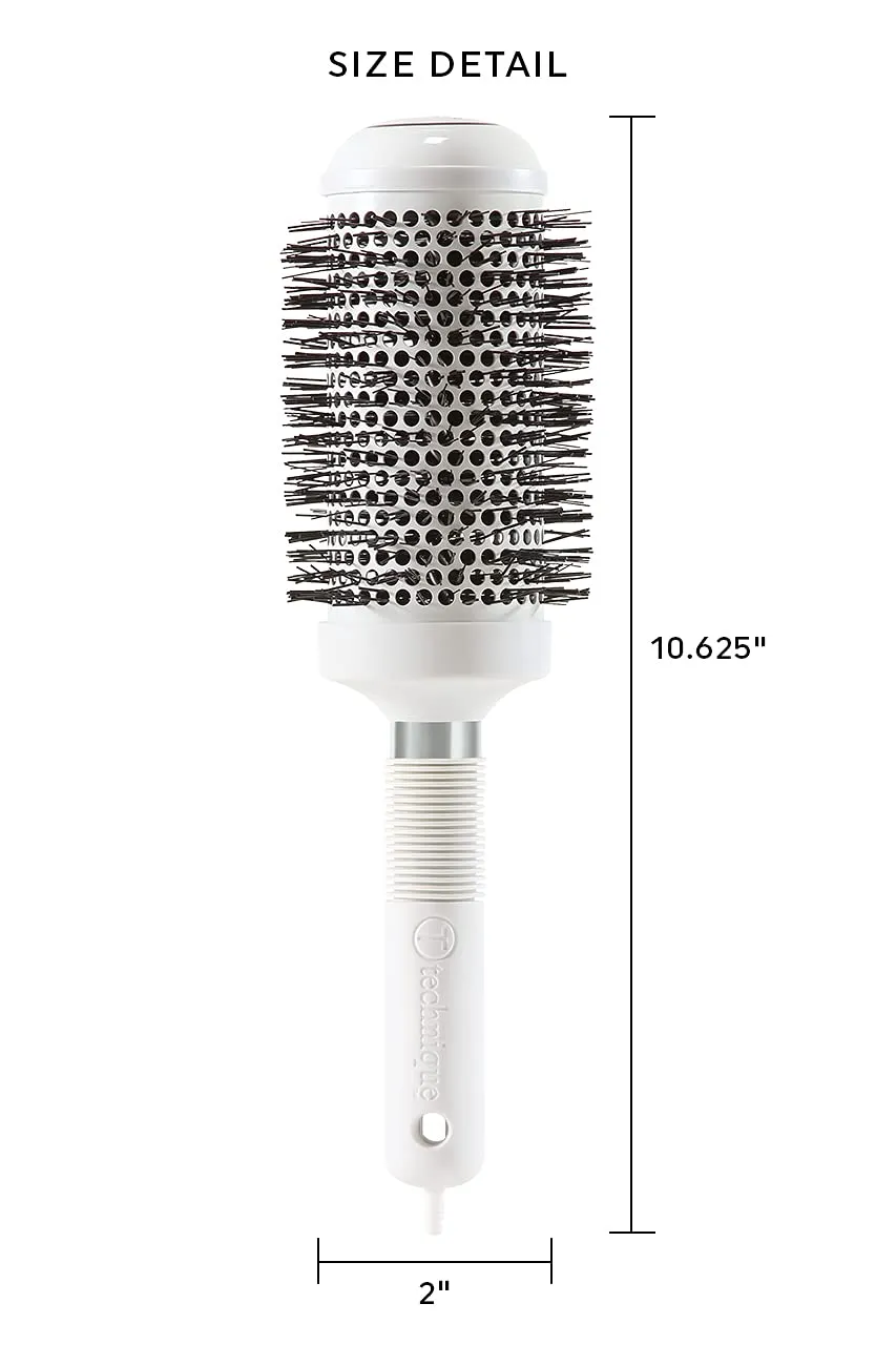 Cricket Technique Silk 2” Seamless Barrel Thermal Brush - Ceramic Tourmaline Ionic Bristles, Anti-Static, Heat-Resistant, Soft Touch Handle with Sectioning Pick, for Blow Drying, Curling & Styling