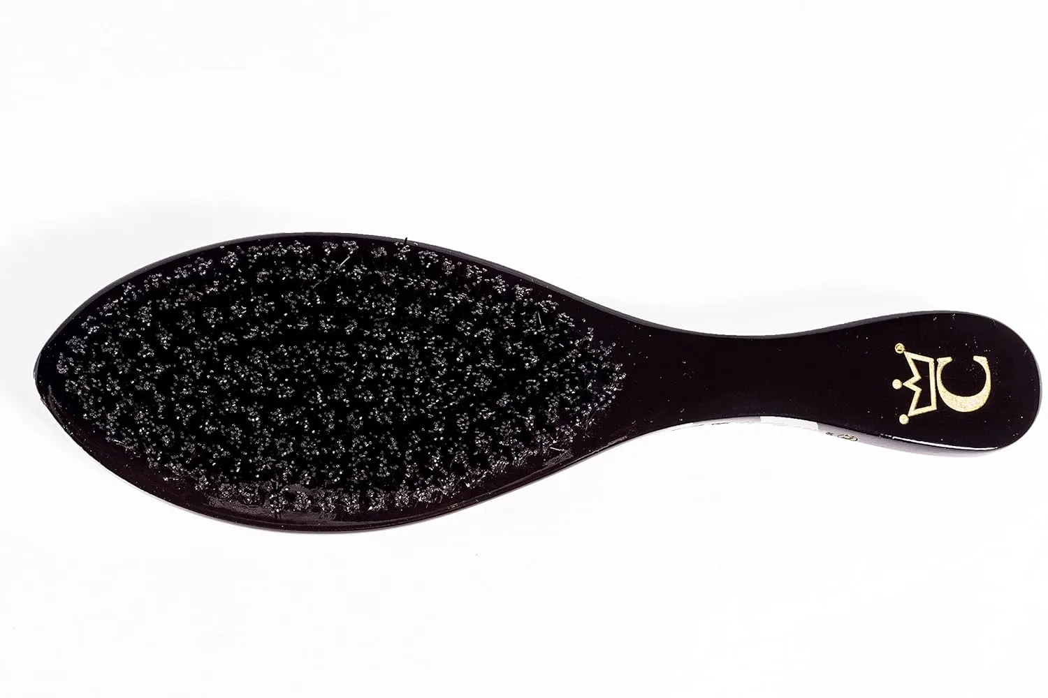 Crown Quality Products Original Contour 360 Wave Brush - Hard Flex Bristles (Black, Gold) Hairbrush