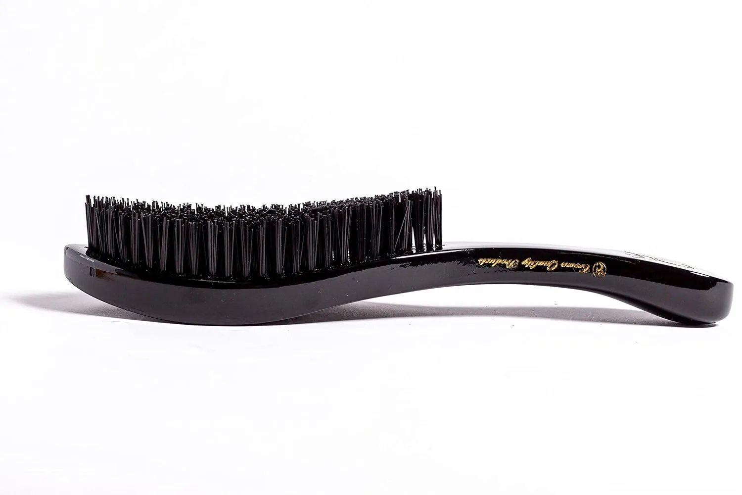 Crown Quality Products Original Contour 360 Wave Brush - Hard Flex Bristles (Black, Gold) Hairbrush