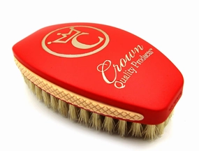 Crown Quality Products 360 Sport Wave Caesar 2.0 Boar Bristle Hairbrush, Medium, Red - Non-Slip Grip, Waterproof Design
