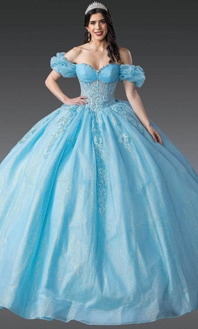 Dancing Queen 1985 - Off-Shoulder Glitter Gown with Bow