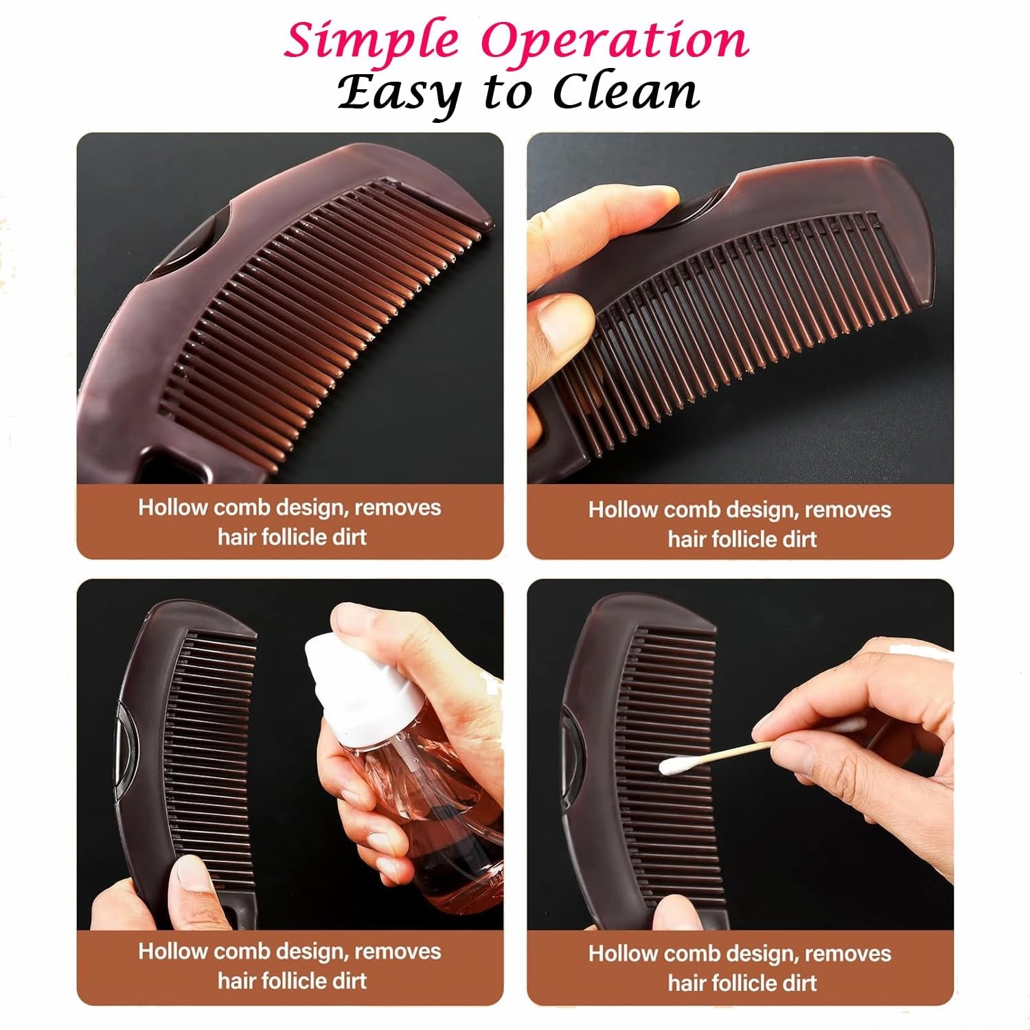 Dandruff Comb, Hollow Tooth Button Comb, Detoxing Comb Energy Massage Comb, Scalp Psoriasis Comb Dandruff Removal Comb, Lice Comb Multifunctional Hairbrush for Women Men Kids