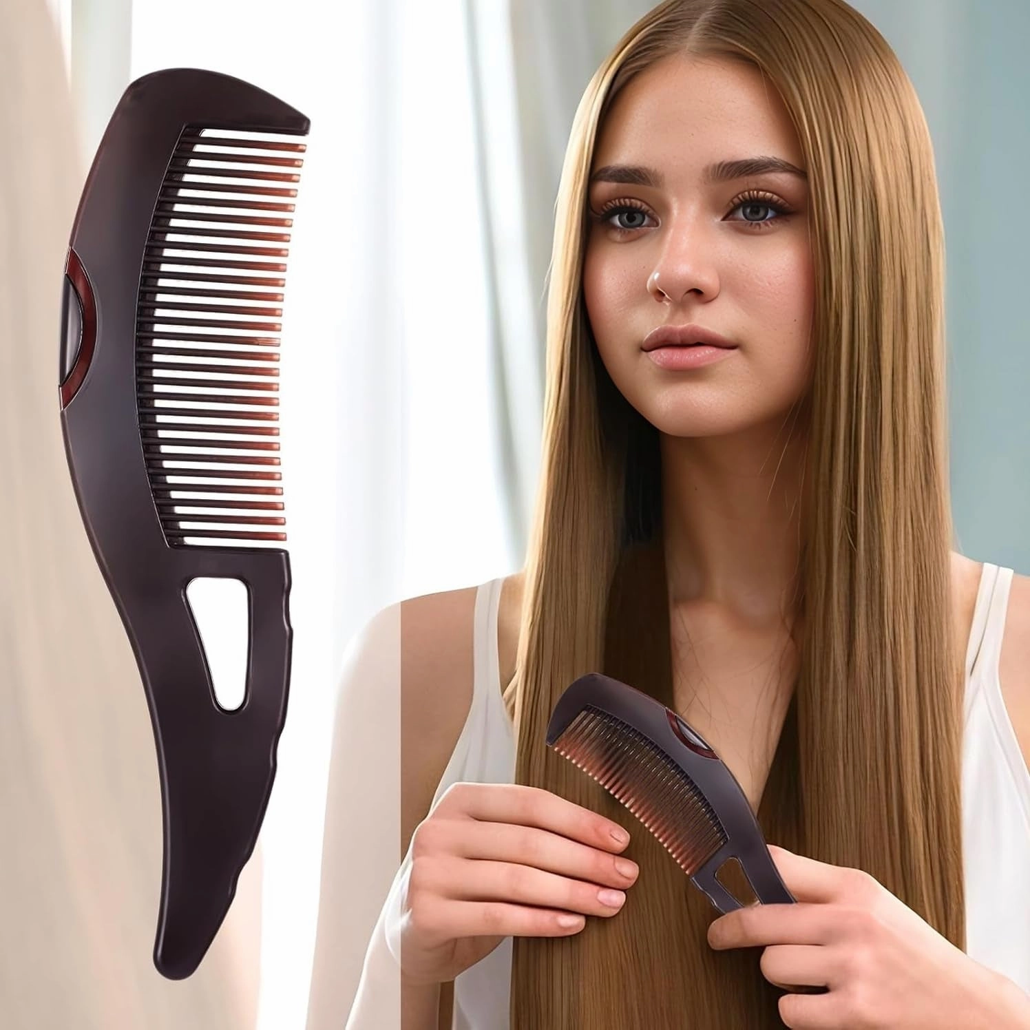 Dandruff Comb, Hollow Tooth Button Comb, Detoxing Comb Energy Massage Comb, Scalp Psoriasis Comb Dandruff Removal Comb, Lice Comb Multifunctional Hairbrush for Women Men Kids
