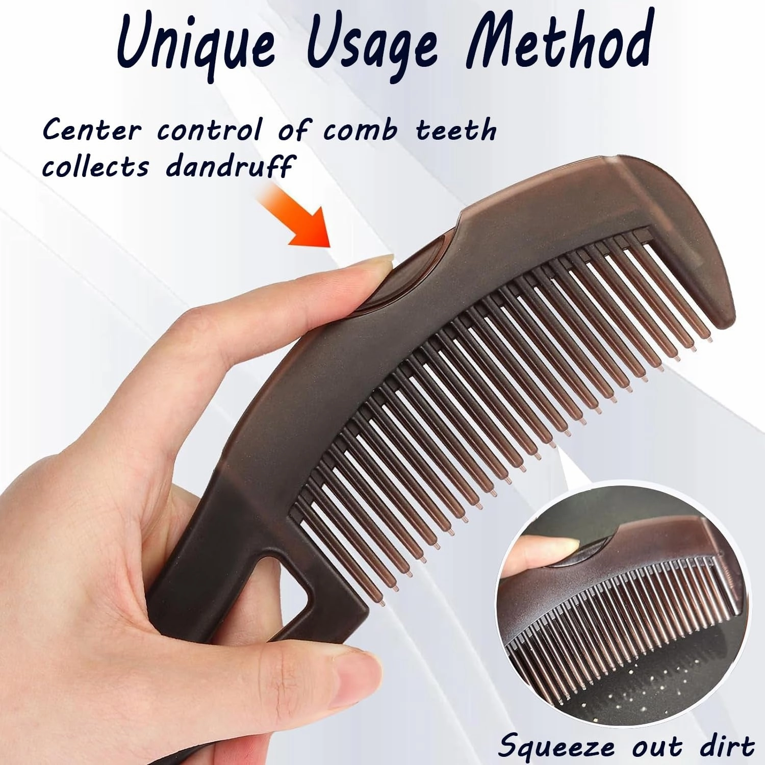 Dandruff Comb, Hollow Tooth Button Comb, Detoxing Comb Energy Massage Comb, Scalp Psoriasis Comb Dandruff Removal Comb, Lice Comb Multifunctional Hairbrush for Women Men Kids