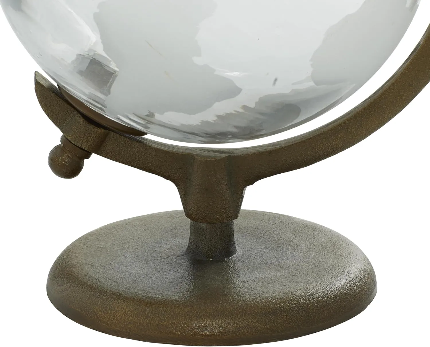 Deco 79 Aluminum Metal Educational/Geographic Earth Globe Decorative World Globe with Tiered Base, Desk Globe 9" x 8" x 12", White