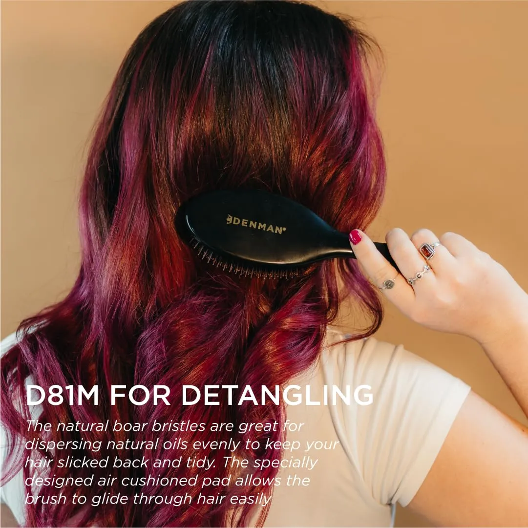 Denman Boar Bristle and Nylon Pin Hairbrush - For Detangling, Smoothing And Conditioning, Enhances Shine And Adds Gloss.