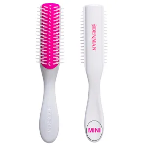 Denman Mini Curl Definer & Styler 5 Row Hairbrush for Detangling, Separating, and Defining Curls, Curly Hairbrush, Sleek Blowdrying - D14