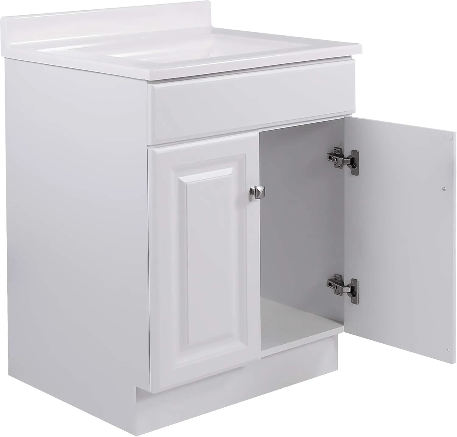 Design House 591065 Wyndham 2-Door Bathroom Cultured Marble 4" Centerset Camilla Vanity Top Unassembled, Rectangle, White
