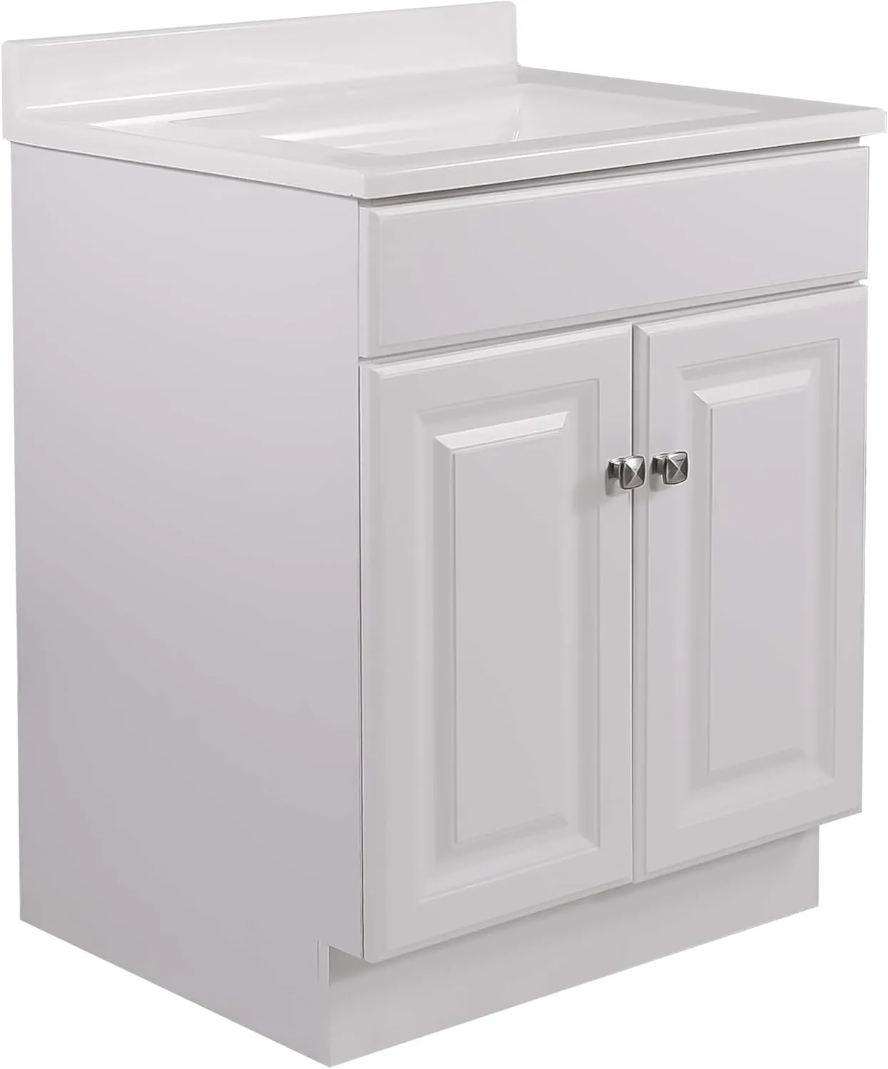 Design House 591065 Wyndham 2-Door Bathroom Cultured Marble 4" Centerset Camilla Vanity Top Unassembled, Rectangle, White