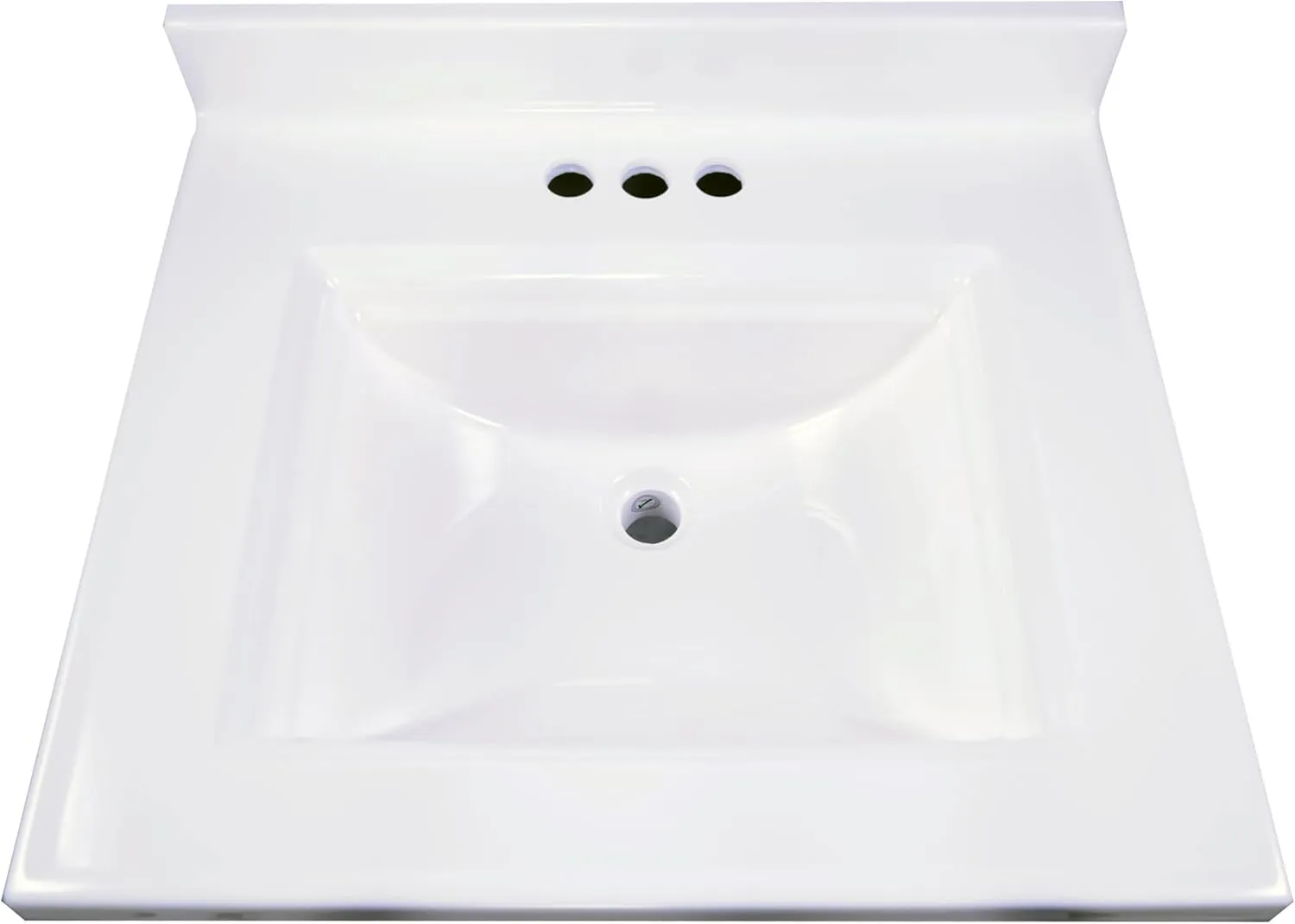 Design House 591065 Wyndham 2-Door Bathroom Cultured Marble 4" Centerset Camilla Vanity Top Unassembled, Rectangle, White