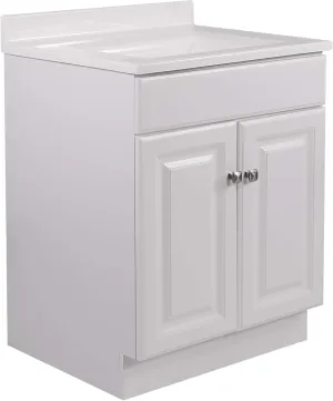 Design House 591065 Wyndham 2-Door Bathroom Cultured Marble 4" Centerset Camilla Vanity Top Unassembled, Rectangle, White