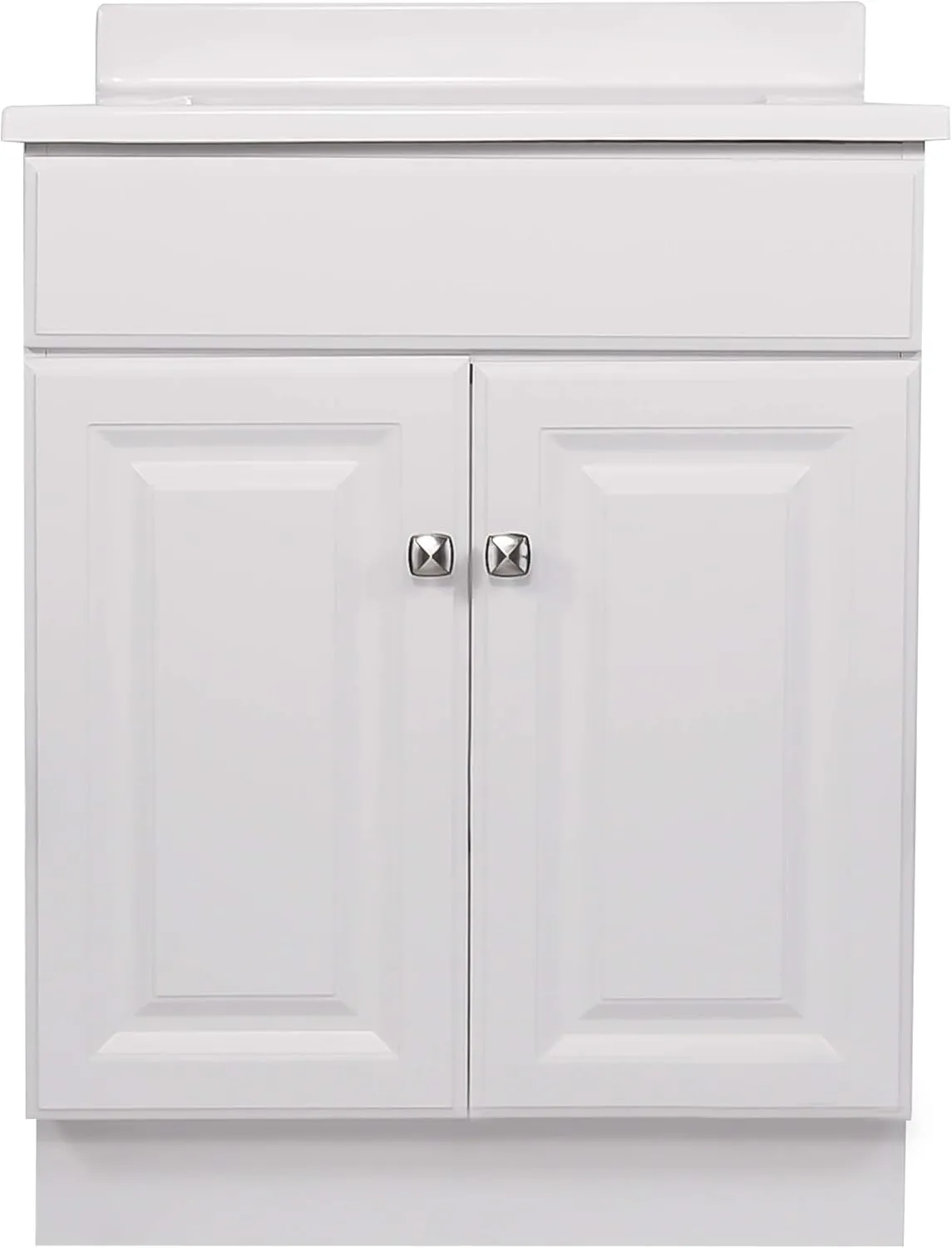 Design House 591065 Wyndham 2-Door Bathroom Cultured Marble 4" Centerset Camilla Vanity Top Unassembled, Rectangle, White