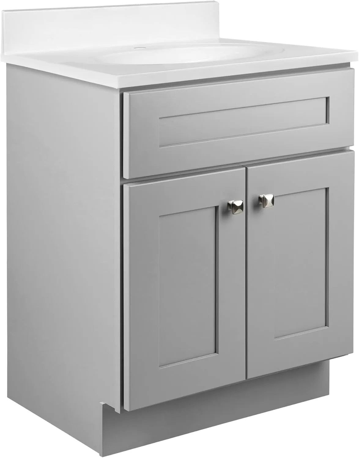Design House Brookings 24-Inch Bathroom Vanity, Solid Wood, Ready to Assemble, Sherwin Williams Gray, 587063
