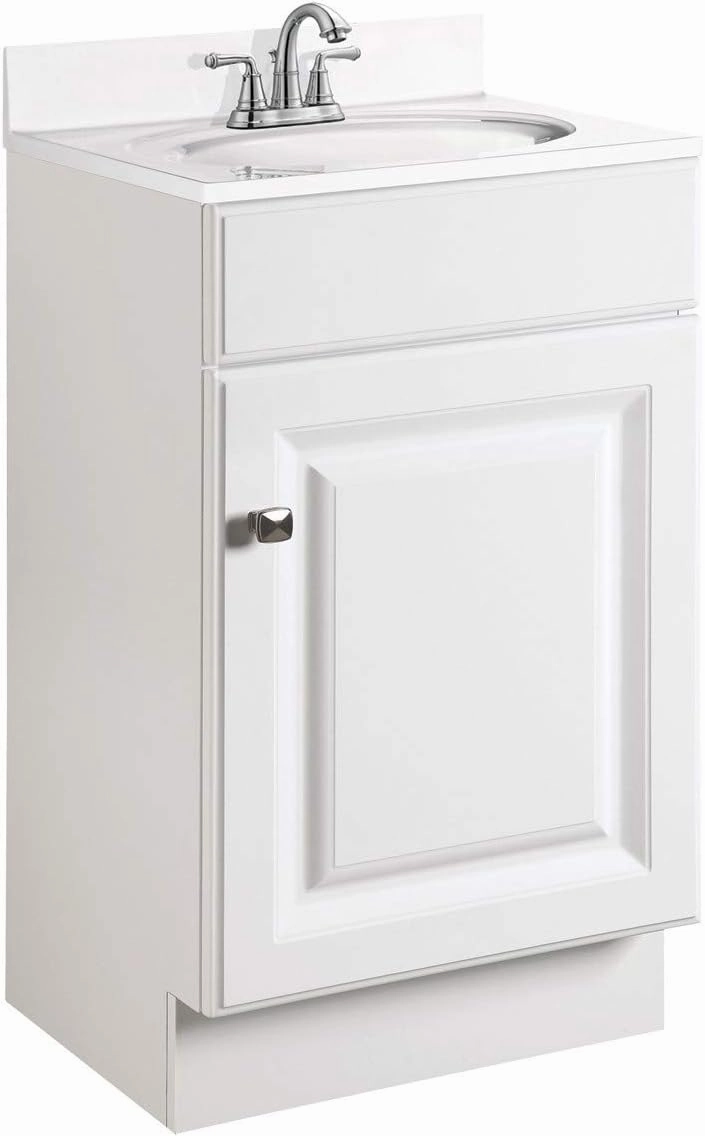 Design House 597112 Wyndham Unassembled Bathroom Vanity Cabinet Without Top, 18 x 16/1 Door, White