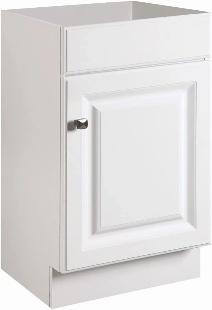 Design House 597112 Wyndham Unassembled Bathroom Vanity Cabinet Without Top, 18 x 16/1 Door, White