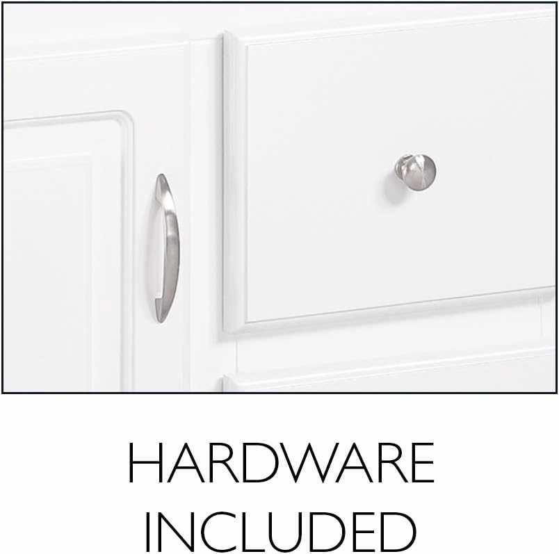 Design House Brookings 24 Inch Bathroom Vanity, Ready to Assemble, Solid Wood, Sherwin Williams® White, 586925