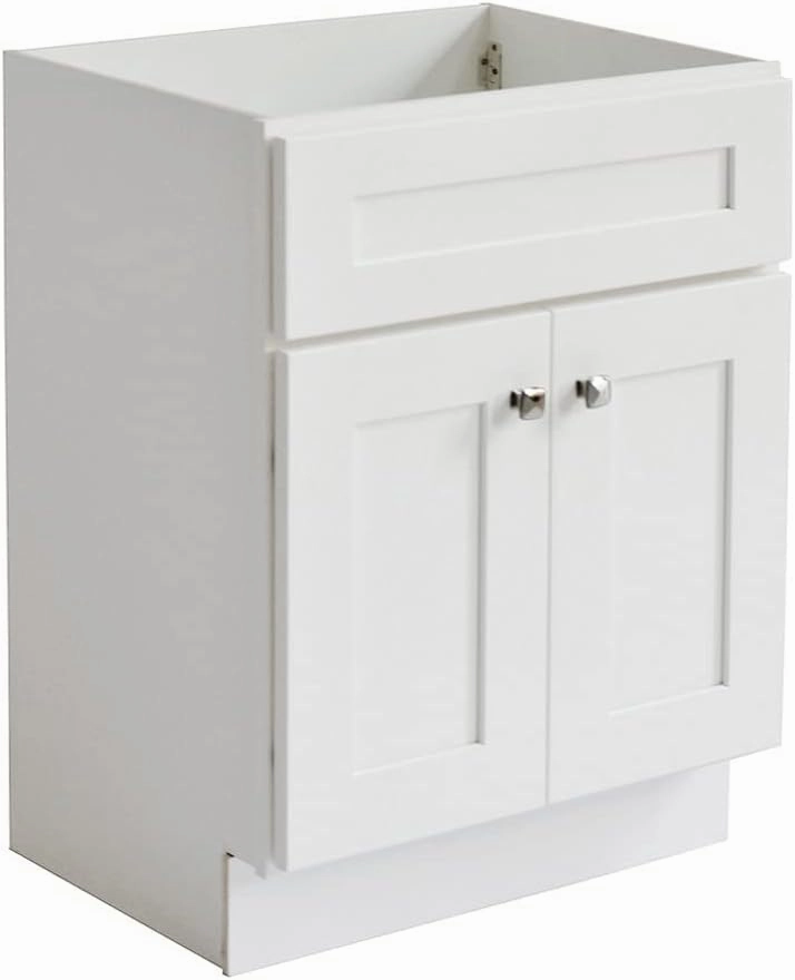 Design House Brookings 24 Inch Bathroom Vanity, Ready to Assemble, Solid Wood, Sherwin Williams® White, 586925