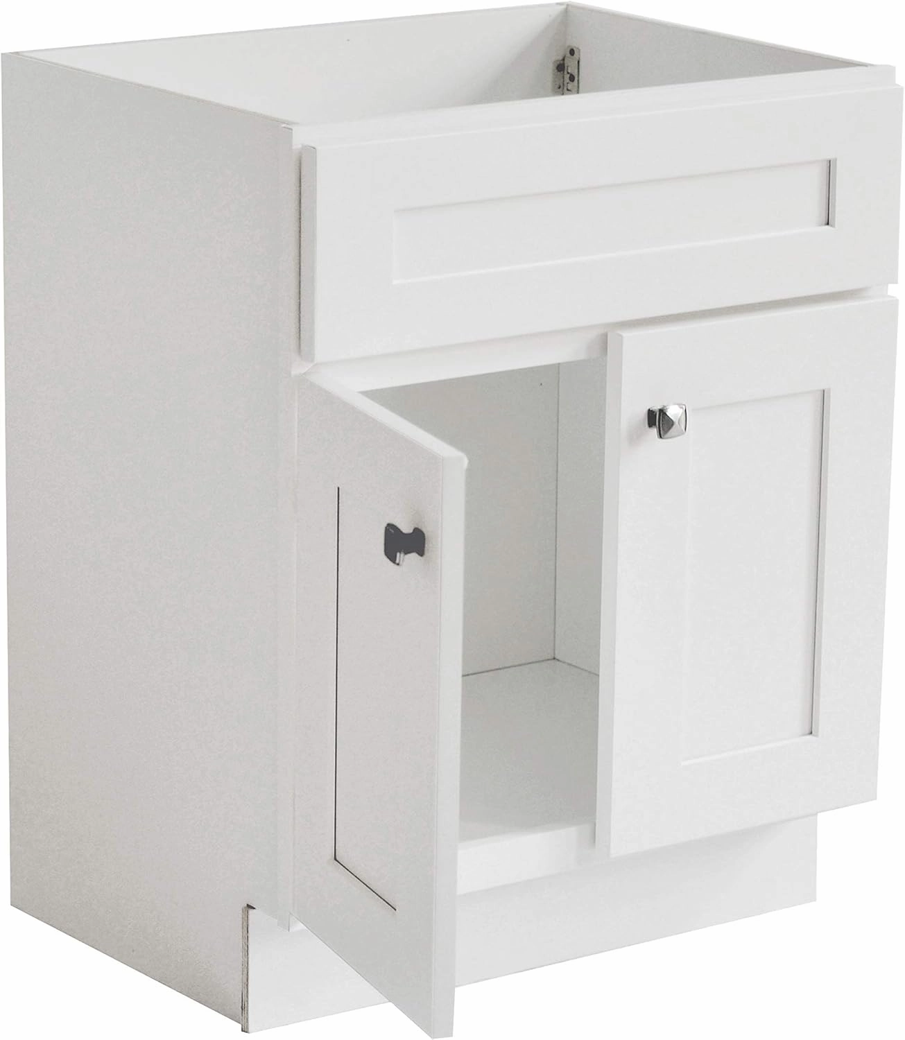 Design House Brookings 24 Inch Bathroom Vanity, Ready to Assemble, Solid Wood, Sherwin Williams® White, 586925